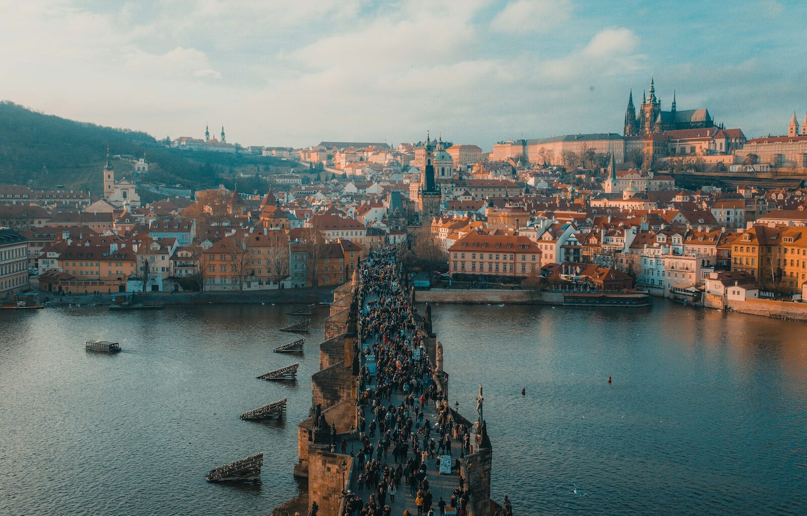 people walking on bridge